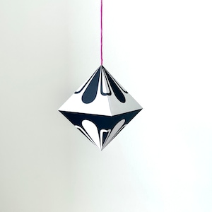 Pingente móvel pirâmide dupla gotas I modelo de artesanato com instruções l Geometria móvel Montessori Eu jogo arco bebê I cartões de contraste I DIY
