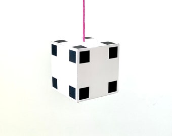 Cubo colgante móvil campos negros hago plantilla artesanal con instrucciones l Geometría móvil Montessori juego hoja bebé I tarjetas de contraste I bricolaje