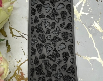 Clay Texture Mat Butterfly Design - Polymer Clay - Rubber Texture Mat for Crafting & DIY Embossing Tool