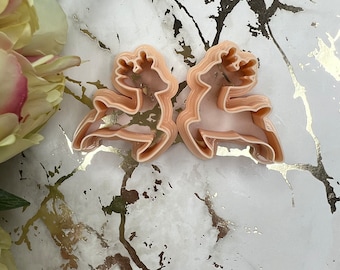 Deer 3 + mirror polymer clay cutters / christmas cutters / earrings cutters