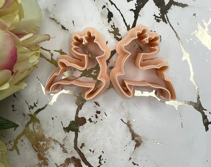 Deer 3 + mirror polymer clay cutters / christmas cutters / earrings cutters