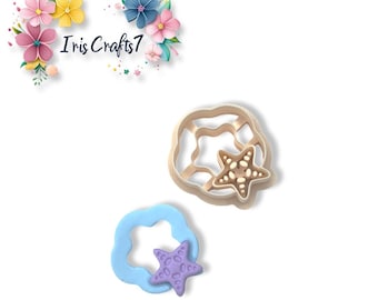 Coral Combo 2 Starfish Polymer Clay Cutter Set: 3D Printed Tool for Earring Making