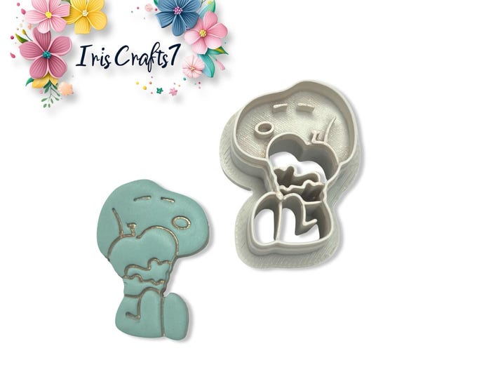 Dog With Heart Polymer Clay Cutter for Earrings Jewelry Tool