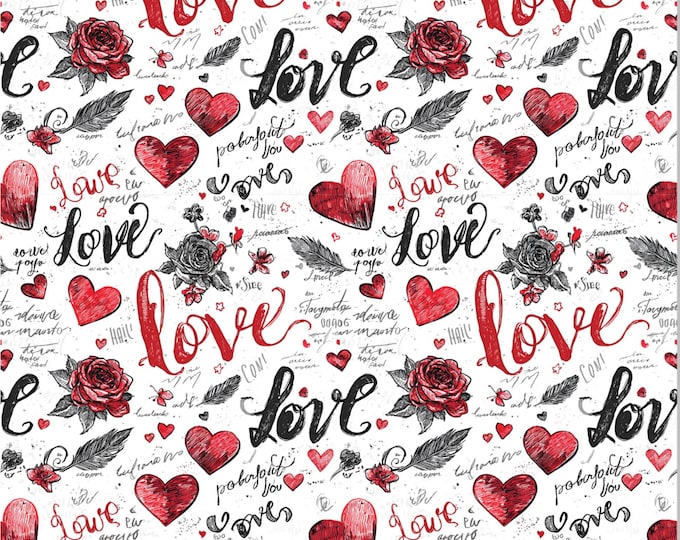 Valentine Love Text Polymer Clay Transfer Paper for Earrings Jewelry