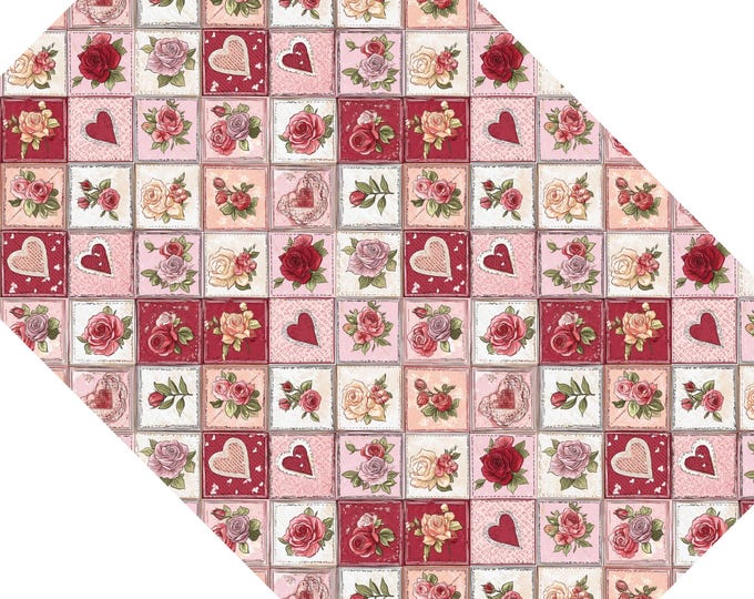 Valentine Patchwork No.2 Image Transfer Paper Water-Soluble Sheet Polymer Clay Earrings