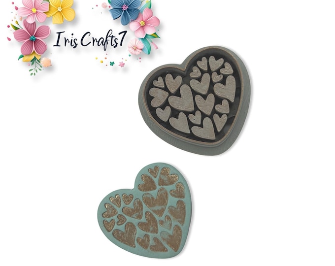 Hearts in Heart 2 Polymer Clay Cutter for Valentine Earrings Jewelry