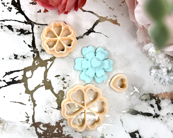 Clay Cutters Flower of Love Set | Ceramic & Polymer Clay Tools for Silver Clay Jewelry and Valentine Earrings DIY