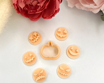 Clay cutters set Spooky Pumpkin faces| Polymer clay cutters| Ceramic tools| Earring making