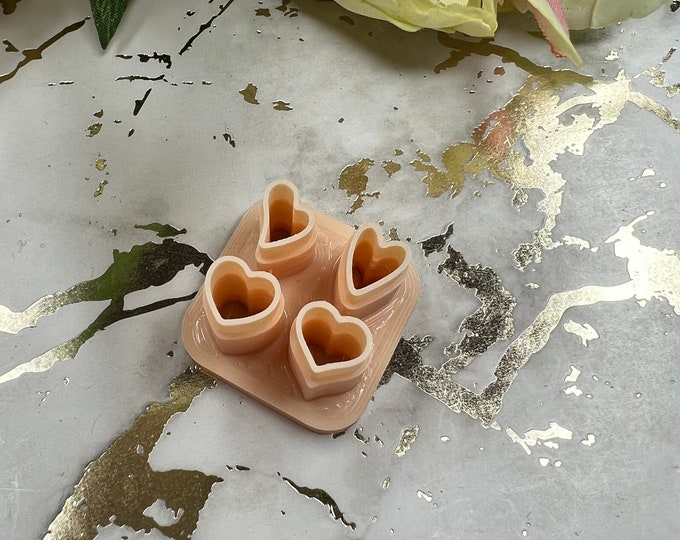 Mini hearts polymer clay cutter