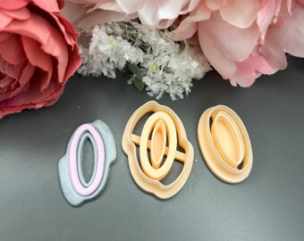 Earring with precious stone 2 clay cutters_ Boho Clay Cutter_ Polymer clay cutter_ Clay Supplies