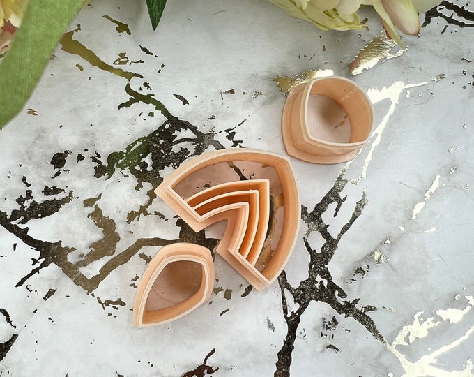 Arch line with tear polymer clay cutters set / earrings cutters