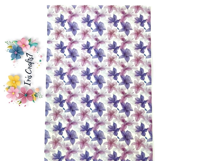 Purple Flowers 2 image transfer paper -Clay transfer paper - Clay tools - Magic transfer paper