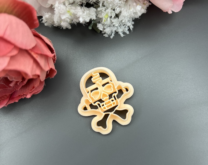 Spooky Halloween Skull with Crossbones Clay Cutter - Craft and Baking Supplies