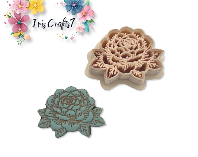Peony Bloom Polymer Clay Cutter for Floral Earrings Jewelry