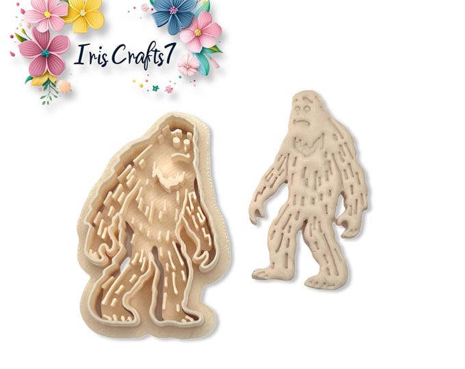 Bigfoot Yeti Polymer Clay Cutter – Fun Cryptid Clay Tool for Earring Making, Halloween Jewellery & DIY Craft Projects