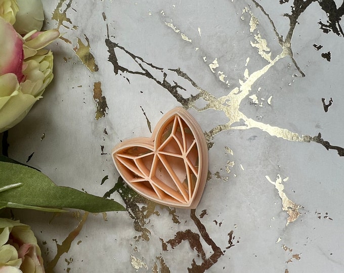 Geometric heart 2 polymer clay cutter