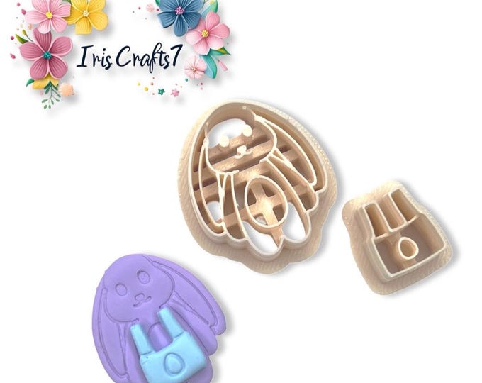Bunny in Overalls Polymer Clay Cutter - Earring Making - Ceramic Tool