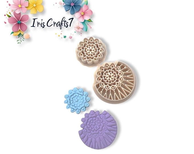 Boho Mandala 1 Polymer Clay Cutter for Handmade Earrings Jewelry