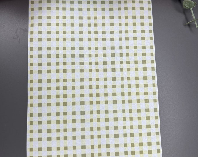 Plaid olive Image Transfer Paper_ Clay tools_ Polymer clay cutters_ Earring making_ Magic transfer paper