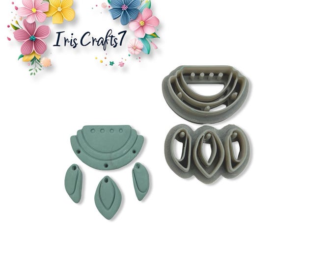 Modern Fan Polymer Clay Cutter Set Earrings Jewelry Tool