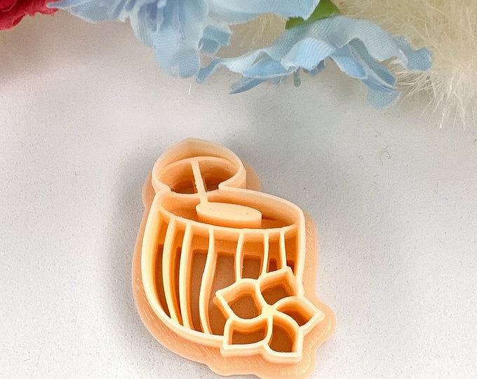Coconut cocktail polymer clay cutter