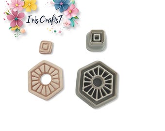 Geometric Embossed Set 1 Polymer Clay Cutters Earrings Jewelry Tool