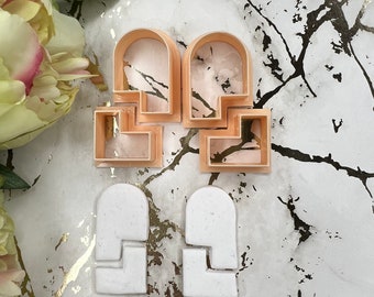 Clay cutters Arch U + Mirror set of 4| Polymer clay cutters| Jewellery tools| Ceramic cutters| Earrings cutters| Clay tools