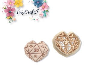 Dice Heart Polymer Clay Cutter for Valentine Earrings Jewelry Tool
