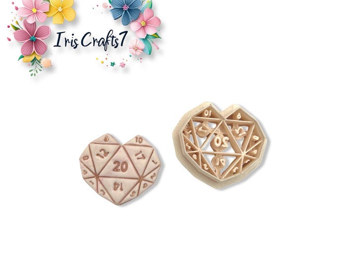 Dice Heart Polymer Clay Cutter for Valentine Earrings Jewelry Tool