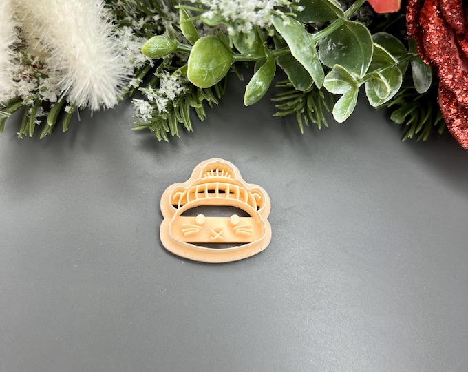 Christmas Cat 2 Polymer Clay Cutter - Christmas Jewellery - Ceramic tools - Handmade Earrings