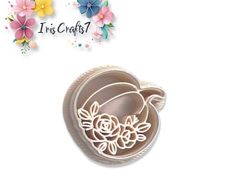 Floral Pumpkin Polymer Clay Cutter – Fall Earring Mold – Autumn Jewelry Tool – Halloween Clay Cutter for Handmade Crafts