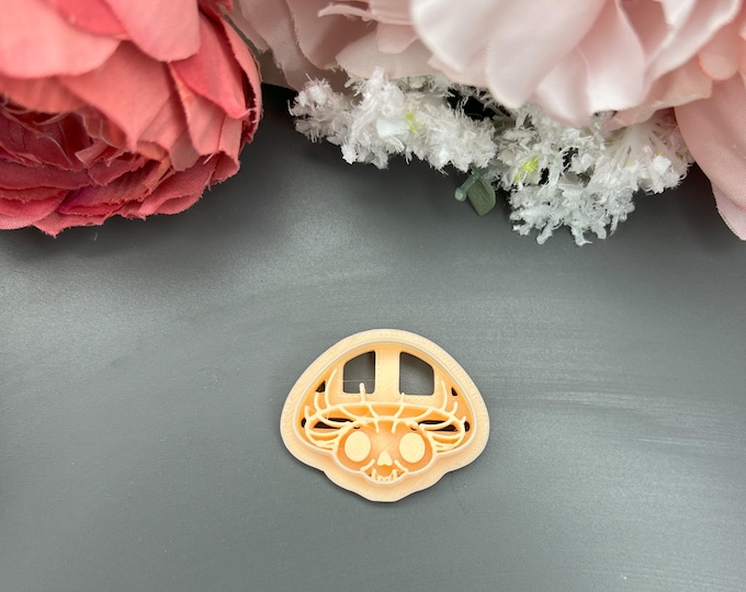 Skull Mushroom Polymer Clay Cutters_ Halloween Jewellery_ Ceramic Tools_ Handmade Earrings