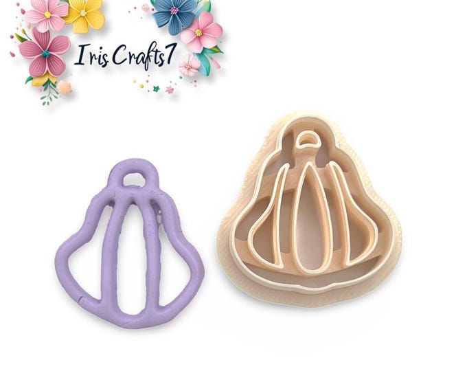 Pumpkin Outline 2 Polymer Clay Cutter - Ceramic tools - Autumn Earrings