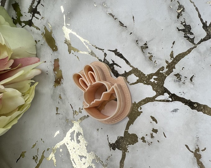 Egg with bunny polymer clay cutter