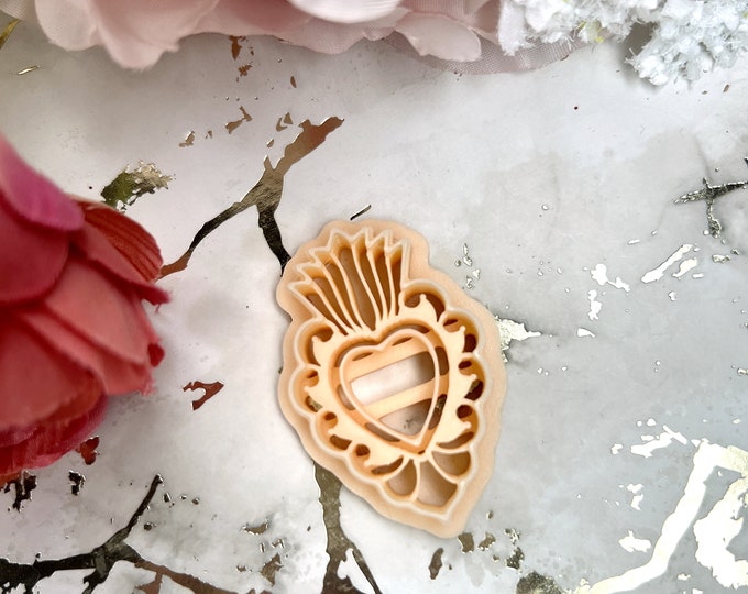 Clay cutter Mexican Heart 1| Ceramic tools| Silver clay| Polymer clay cutters| Valentine earrings