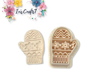 Geometric Winter Mittens Polymer Clay Cutter for Christmas Earring Making, Jewellery Tools