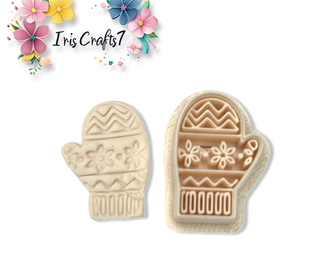 Geometric Winter Mittens Polymer Clay Cutter for Christmas Earring Making, Jewellery Tools