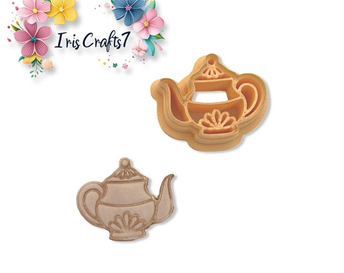 Floral Teapot Polymer Clay Cutter – Teacup Earring Making Tool – Cute Tea Pot Shape for DIY Handmade Jewellery Crafts