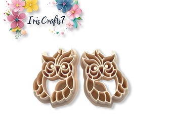 Owl no. 10 Polymer Clay Cutter Set - Embossed Cutting Tools for Crafting & Sculpting Accessories