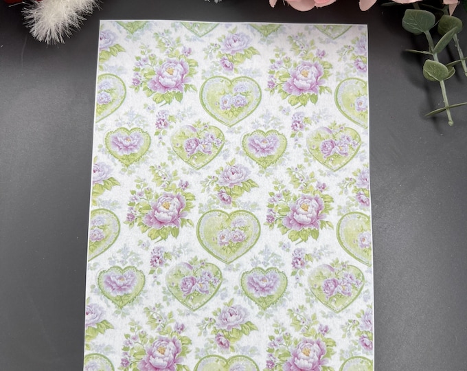 Peonies and Hearts 2 image transfer paper_ Clay tools_ Earring making_ Magic transfer paper_ Water soluble paper