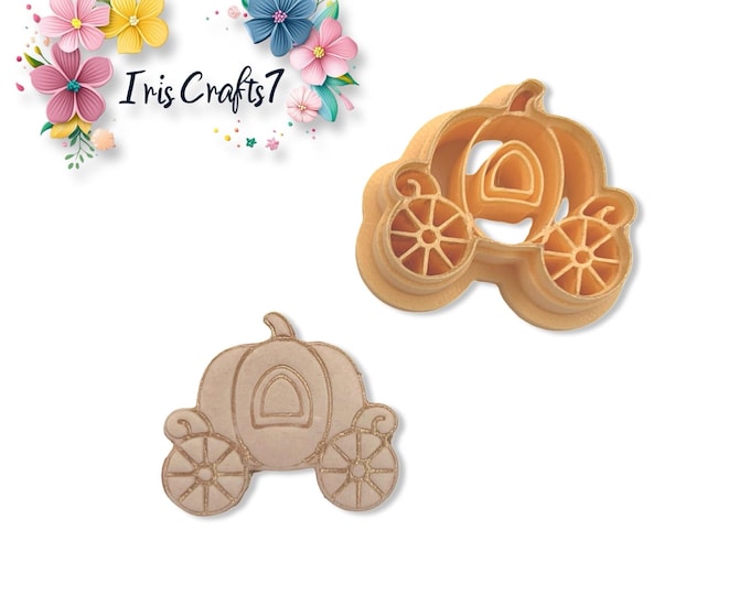 Pumpkin Carriage Clay Cutter – Fairytale Earring Making Tool – Halloween Polymer Cutter for DIY Jewelry, Cinderella Coach Mold