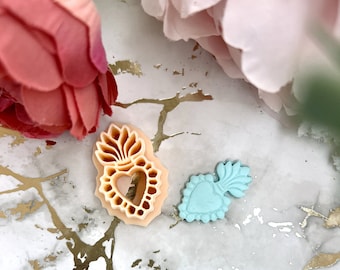 Clay cutters Sacred Heart 2| Valentine earrings| Polymer clay cutters| Ceramic tools| Clay tools