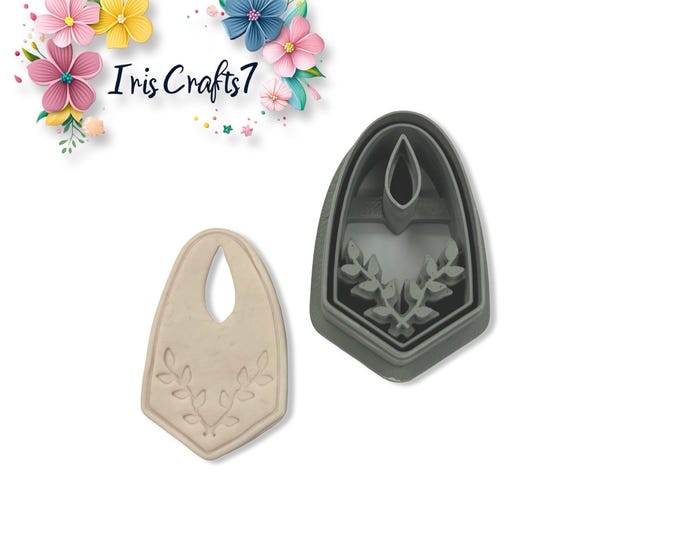 Botanical Shield Polymer Clay Cutter Floral Earrings Tool