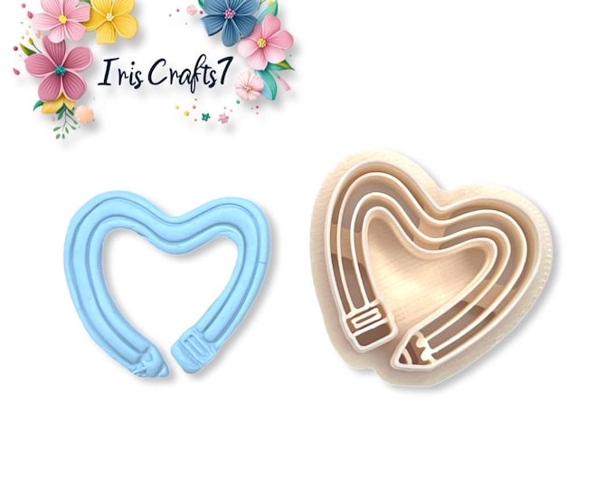 Heart Pencil Polymer Clay Cutter - Ceramic tools - Back to School Earrings