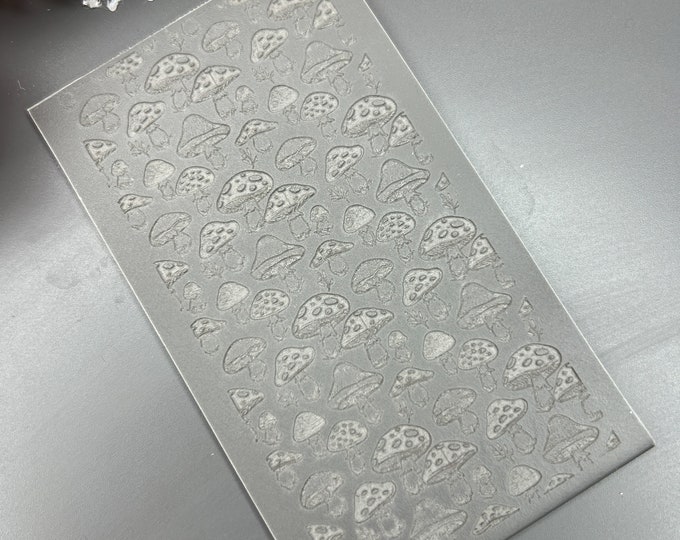 Polymer clay texture mat Mushrooms 3_ Rubber texture mat_ Floral texture_ Clay tools_ Handmade Jewellery