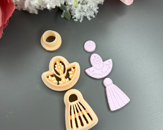 Ceramic Style 2 Clay Cutters_ Metal Clay_ Earring Making_ Polymer clay cutters_ Clay tools