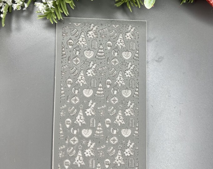 Polymer clay texture mat Christmas 1_ Rubber texture mat_ Christmas texture_ Clay tools_ Handmade Jewellery