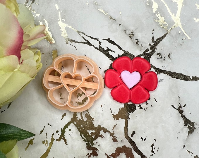 Valentine Flower 1 polymer clay cutter / earrings cutters