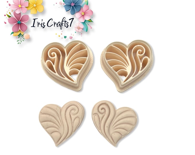 Heart Swirl Polymer Clay Cutter: Earring & Jewelry Making Tool