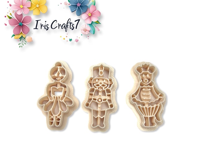 Ballerina, Mouse King, Nutcracker Set Polymer Clay Cutter for Christmas Earring & Jewellery Making
